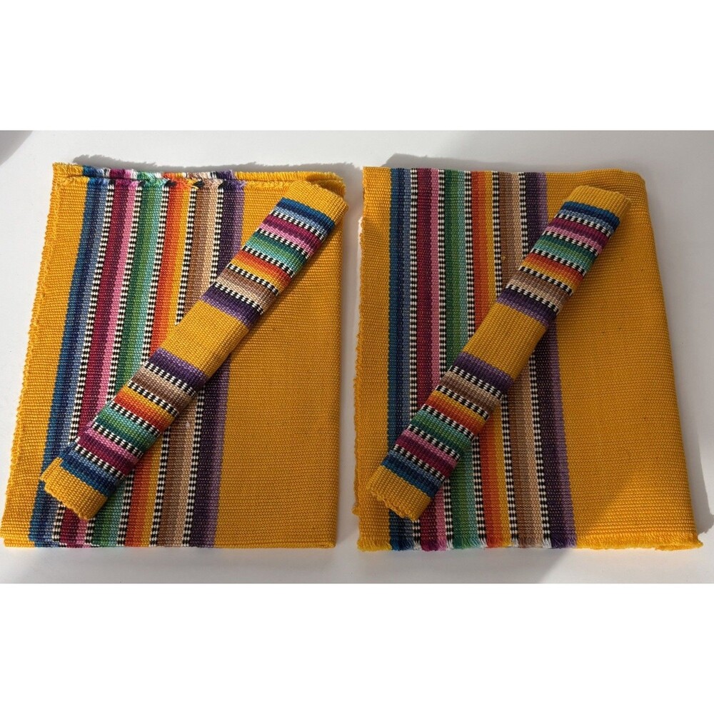 Placemats/Napkins Set of 2 each. Guatemala Mayan Hand-Woven by Artisans. New.